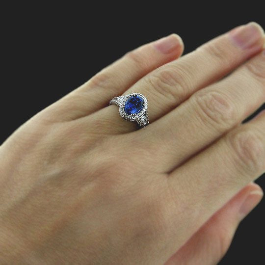 Empress Antique Sapphire Engagement Ring