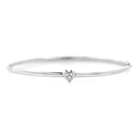 Diamond Heart Bangle Bracelet Ethical Jewelry