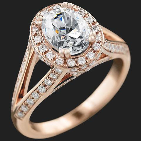 Rose Gold and Oval Vintage Engagement Ring