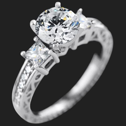 Three Stone Engagement Ring by MiaDonna