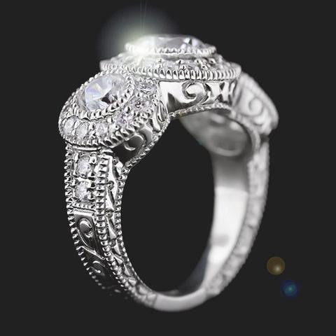 Three Stone Engagement Ring by MiaDonna