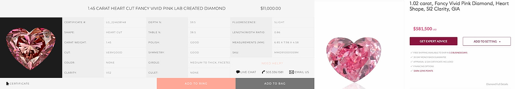 fancy color lab created diamonds