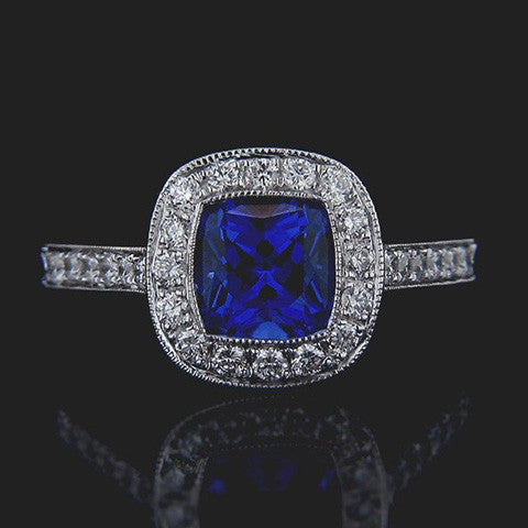 Blue Sapphire vintage engagement ring