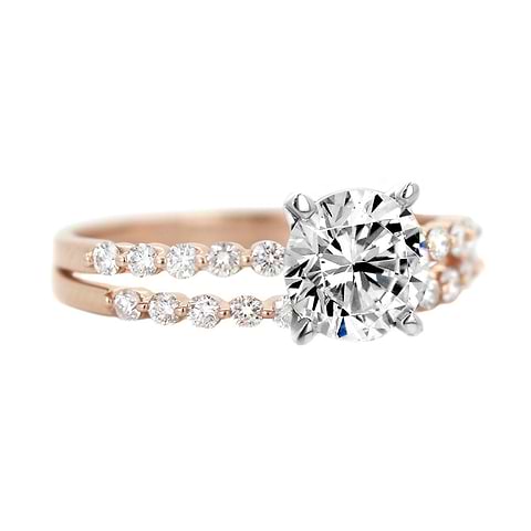 MiaDonna Willow Stackable Wedding Set with Lab Grown Diamond