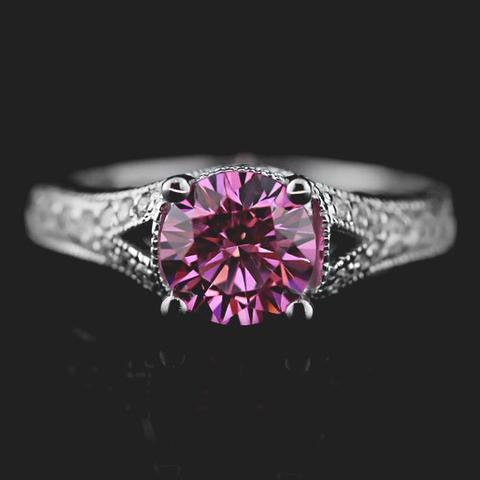 Pink Sapphire vintage engagement ring
