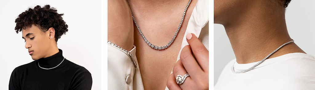 lab grown diamond tennis necklace