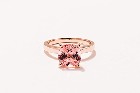 MiaDonna Traditional Rose Gold Engagement Ring with lab created pink sapphire