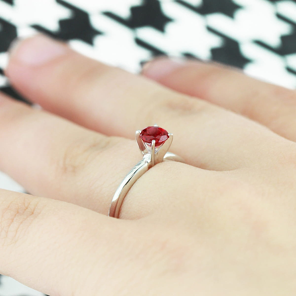 Traditional Solitaire Ruby Engagement Ring
