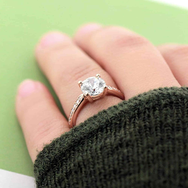 The Unity Engagement Ring with a Lab Grown Diamond Center Stone