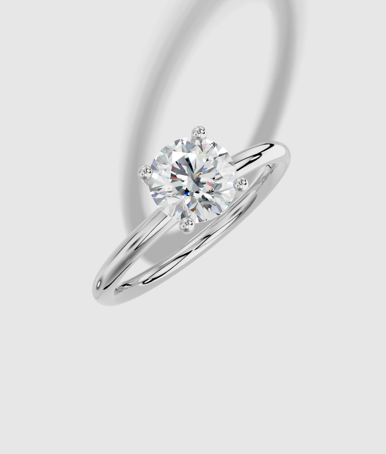 1.00 ctw Round Cut Lab Grown Diamond Standard Classic Prong Set Engagement Ring in 14K Gold