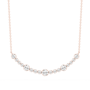 1/2 ctw Round Lab Grown Diamond Bezel Smile Necklace - 16-18 Inches