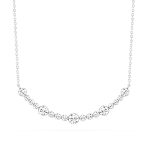 1/2 ctw Round Lab Grown Diamond Bezel Smile Necklace - 16-18 Inches