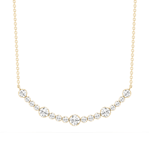 1/2 ctw Round Lab Grown Diamond Bezel Smile Necklace - 16-18 Inches