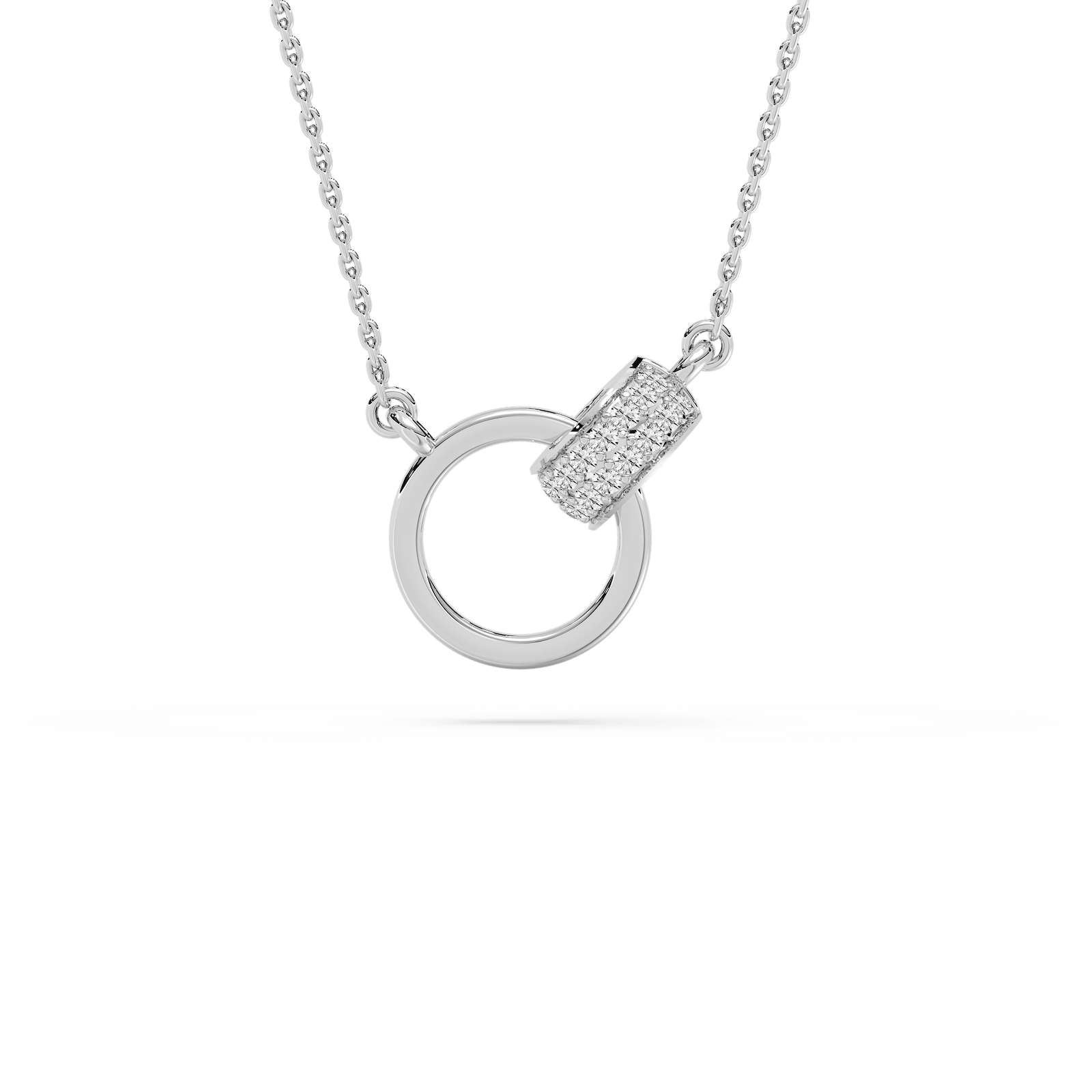 1/5 ctw Round Lab Grown Diamond Modern Interlocking Pendant - 18 Inches