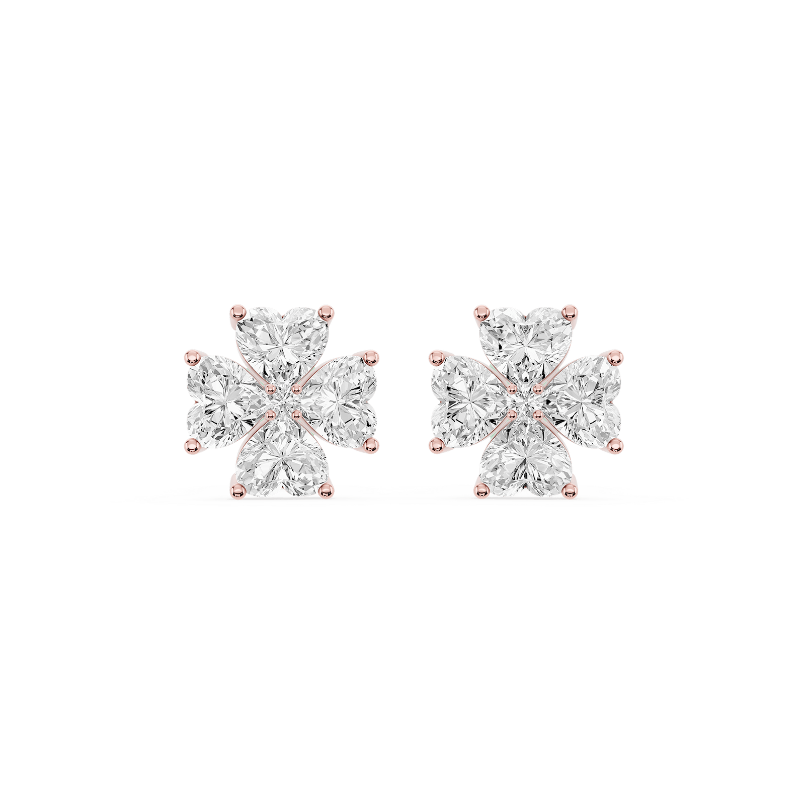 1 ctw Heart Lab Grown Diamond Lucky Heart Stud Earrings