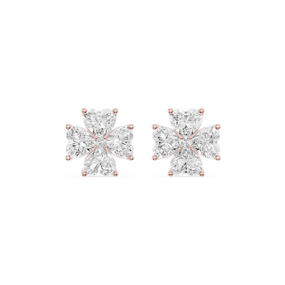 1 ctw Heart Lab Grown Diamond Lucky Heart Stud Earrings
