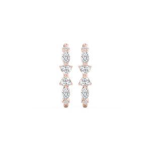 1 ¾ ctw Heart, Round and Marquise Lab Grown Diamond Hoop Earrings