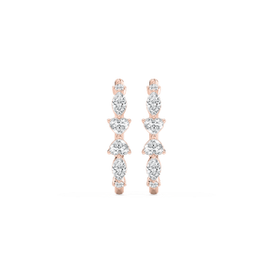 1 ¾ ctw Heart, Round and Marquise Lab Grown Diamond Hoop Earrings