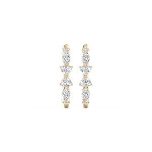 1 ¾ ctw Heart, Round and Marquise Lab Grown Diamond Hoop Earrings