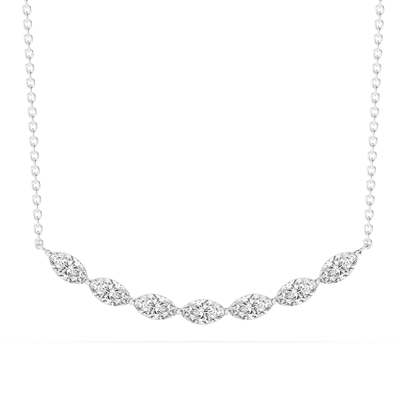 1 ctw Marquise Lab Grown Diamond East West Necklace - 16 to 18 Inches