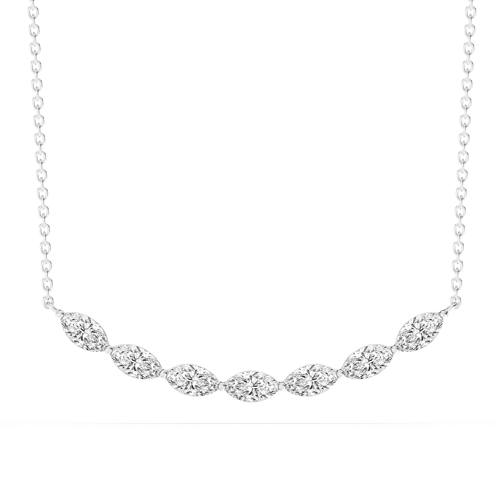 1 ctw Marquise Lab Grown Diamond East West Necklace - 16 to 18 Inches