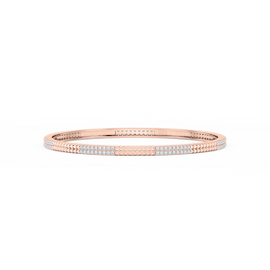 1 ½ ctw Round Lab Grown Diamond Textured Bangle Bracelet  - 7.25 Inches