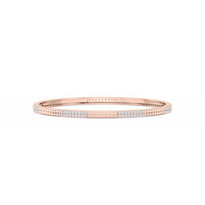 1 ½ ctw Round Lab Grown Diamond Textured Bangle Bracelet  - 7.25 Inches