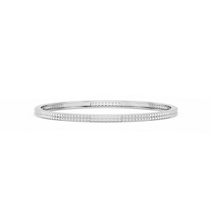 1 ½ ctw Round Lab Grown Diamond Textured Bangle Bracelet  - 7.25 Inches