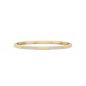 1 ½ ctw Round Lab Grown Diamond Textured Bangle Bracelet  - 7.25 Inches