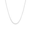 10 ctw Round Lab Grown Diamond Three Prong Riviera Tennis Necklace - 18 Inches