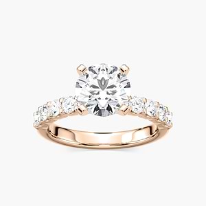 Anna Lab Grown Diamond Shared Prong Side Stone Engagement Ring