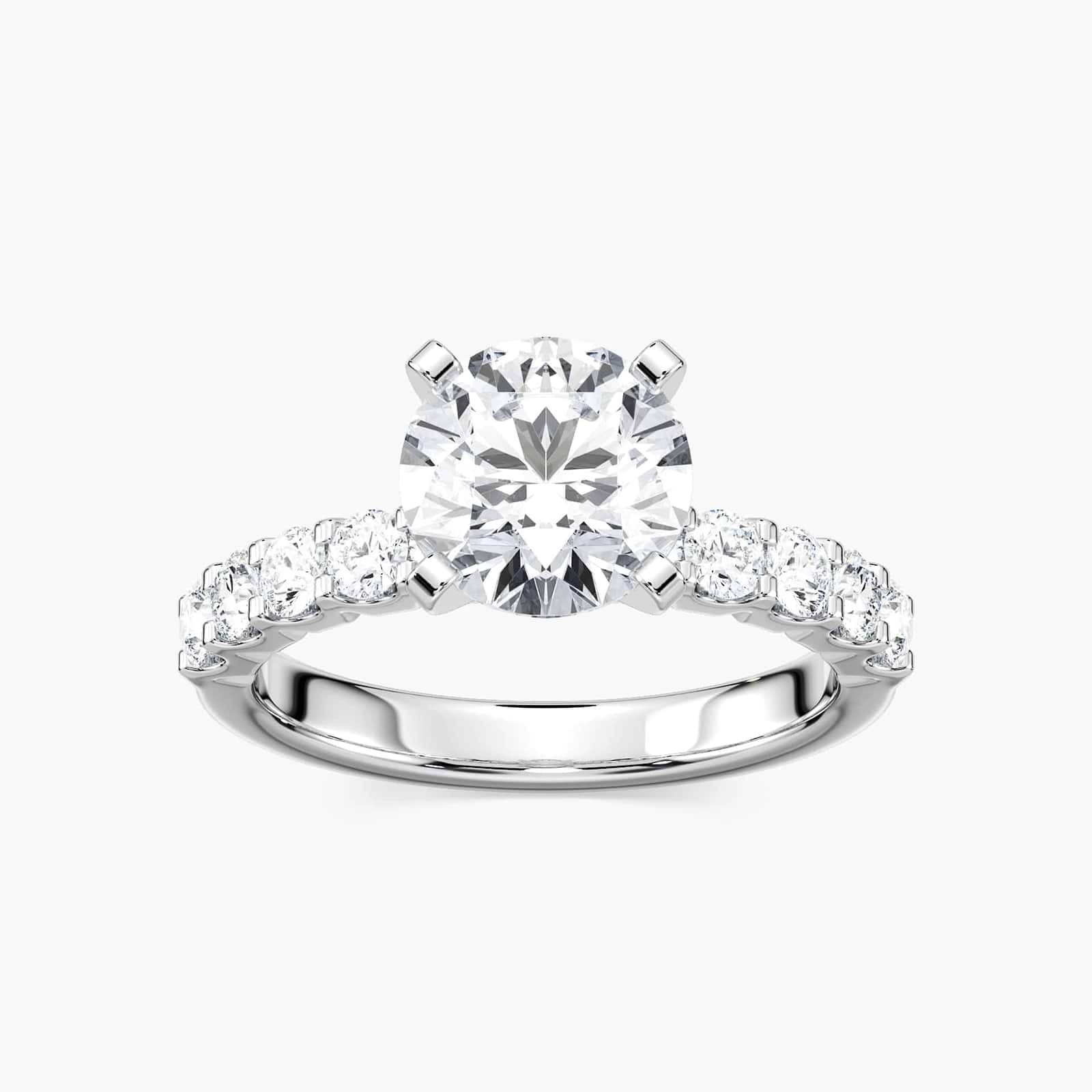 Anna Lab Grown Diamond Shared Prong Side Stone Engagement Ring