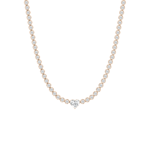13 ⅓ ctw Round Lab Grown Diamond Heart Center Tennis Necklace - 18 Inches