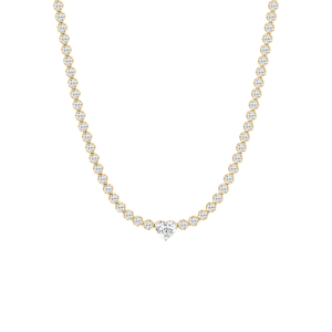 13 ⅓ ctw Round Lab Grown Diamond Heart Center Tennis Necklace - 18 Inches