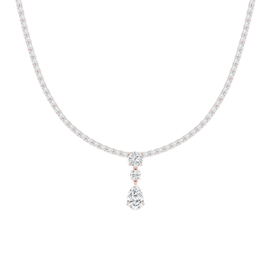 17 ctw Multi-Shape Lab Grown Diamond Three Stone Drop Tennis Necklace - 18 Inches