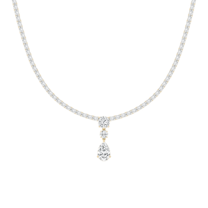 17 ctw Multi-Shape Lab Grown Diamond Three Stone Drop Tennis Necklace - 18 Inches