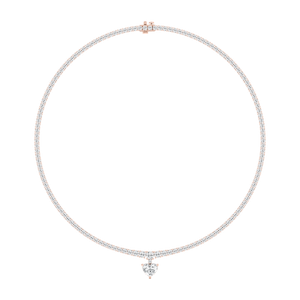 19 ctw Heart Lab Grown Diamond Drop Tennis Necklace - 18 Inches - Signature Collection