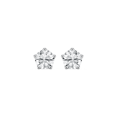2 ctw Round Lab Grown Diamond 5-Prong Stud Earrings