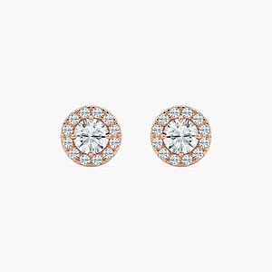 2/3 ctw Round Lab Grown Diamond Classic Halo Stud Earrings