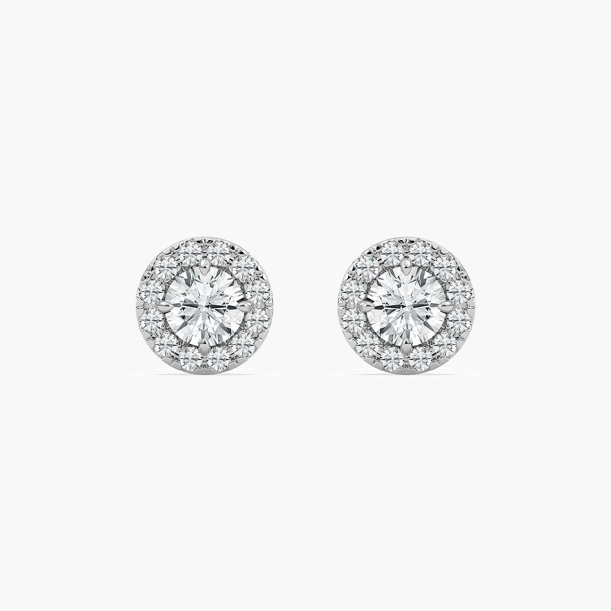 2/3 ctw Round Lab Grown Diamond Classic Halo Stud Earrings