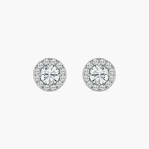2/3 ctw Round Lab Grown Diamond Classic Halo Stud Earrings