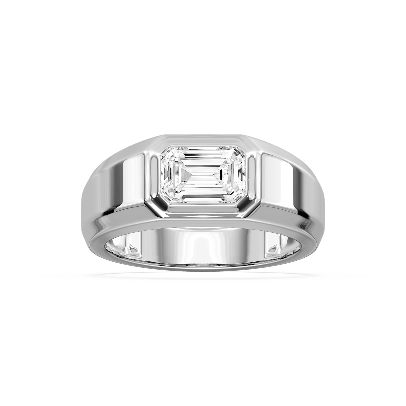 2 ctw Emerald Lab Grown Diamond East-West Mens Band
