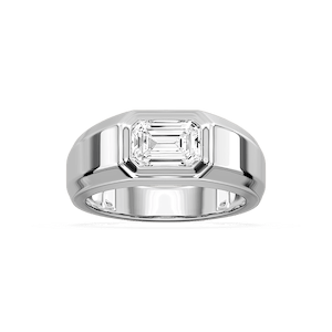 2 ctw Emerald Lab Grown Diamond East-West Bezel Ring