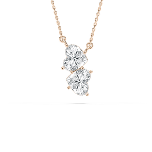 2 ctw Heart Lab Grown Diamond Two Stone Pendant - 18 Inches