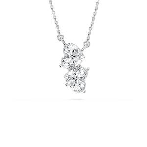 2 ctw Heart Lab Grown Diamond Two Stone Pendant - 18 Inches