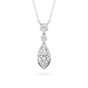 2 ¼ ctw Marquise and Round Lab-Grown Diamond Bezel Set Three Stone Pendant – 16–18 inches