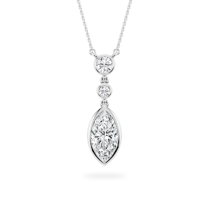 2 ¼ ctw Marquise and Round Lab-Grown Diamond Bezel Set Three Stone Pendant – 16–18 inches