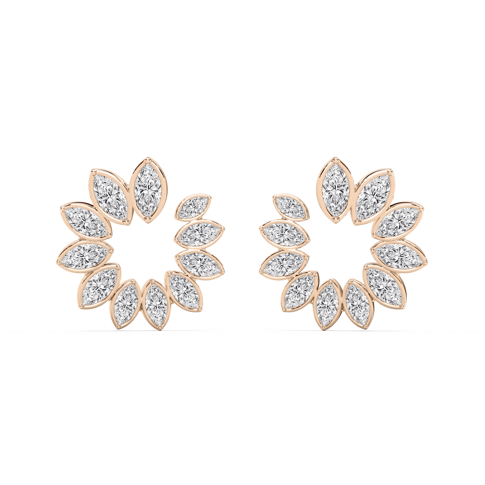 2 ²⁄₃ ctw Marquise Lab Grown Diamond Front to Back Hoop Earrings