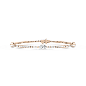 2 ²⁄₅ ctw Marquise Lab Grown Diamond Three Station Tennis Bracelet  - 7 Inches
