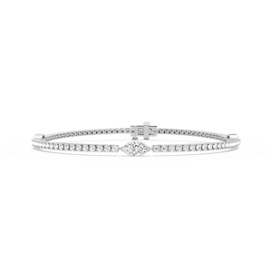 2 ²⁄₅ ctw Marquise Lab Grown Diamond Three Station Tennis Bracelet  - 7 Inches